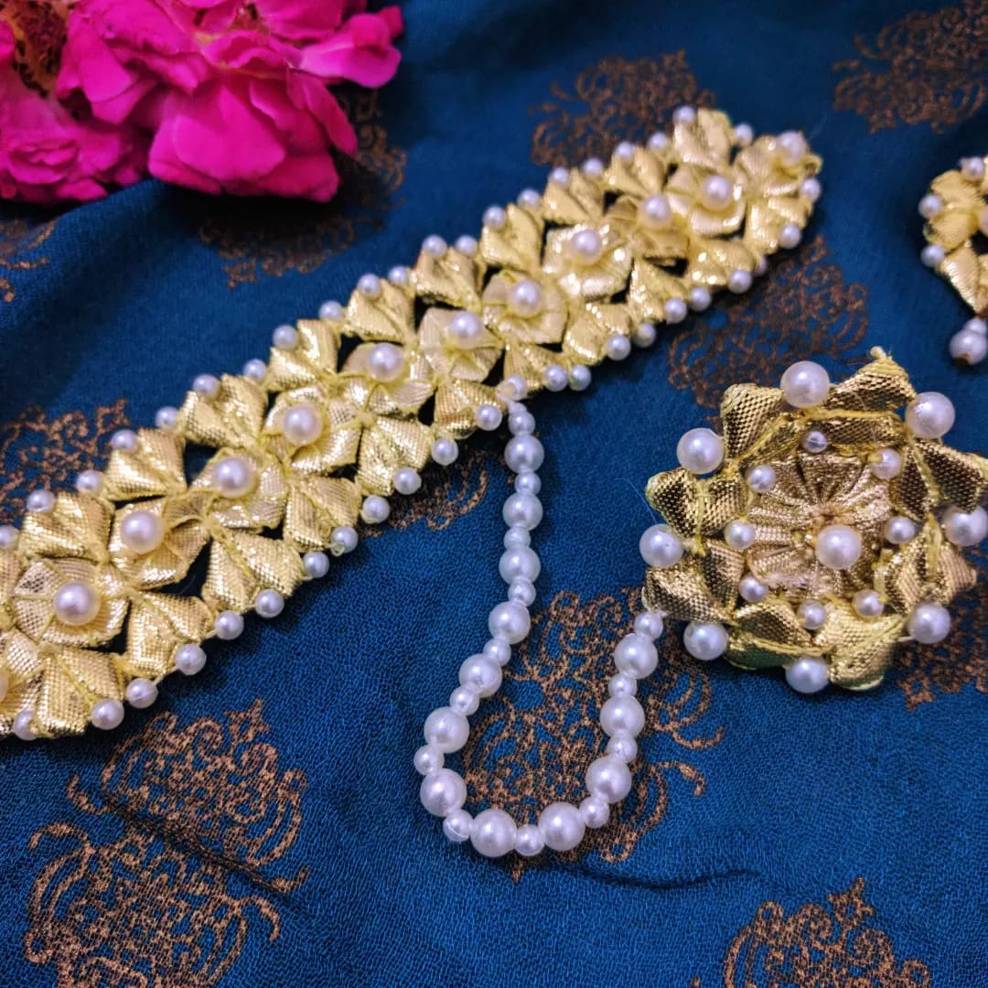Handmade gota craft detail
